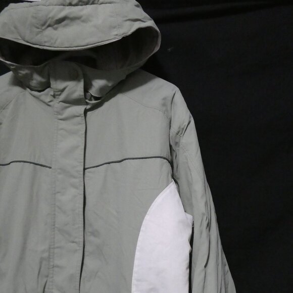 COLUMBIA SPORTSWEAR COMPANY | women's large | Green and White Hooded Jacket - Picture 5 of 16